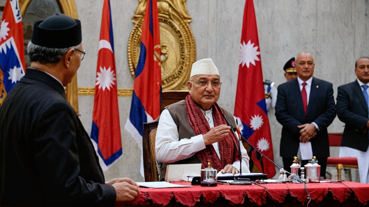 नेपाल के चौथी बार प्रधानमंत्री बने केपी शर्मा ओली, शपथ ग्रहण समारोह में कई गणमान्य लोग मौजूद